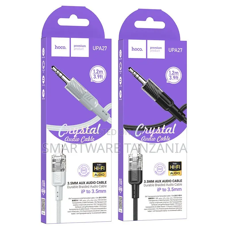 Hoco Upa27 Crystal Lightning to 3.5mm Audio Cable 1.2m Braided