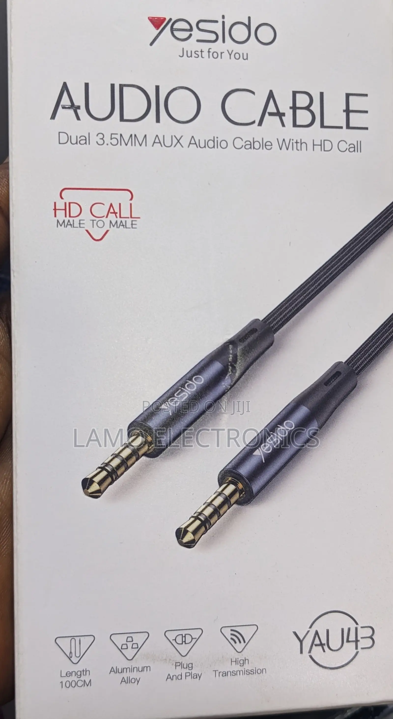 Yesido Yau43 Audio Cable Dual 3.5mm Aux Audio Cable With Hd Call