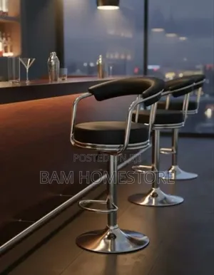 Luxury Chrome Bar Stool Adjustable Kitchen,Counter Chair With Backrest