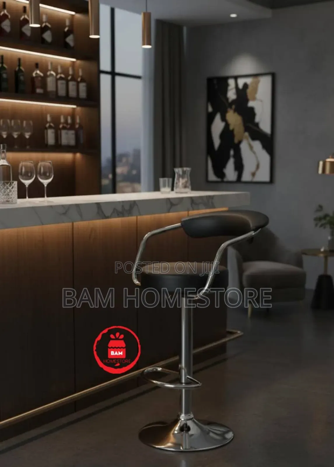 Luxury Chrome Bar Stool Adjustable Kitchen,Counter Chair With Backrest