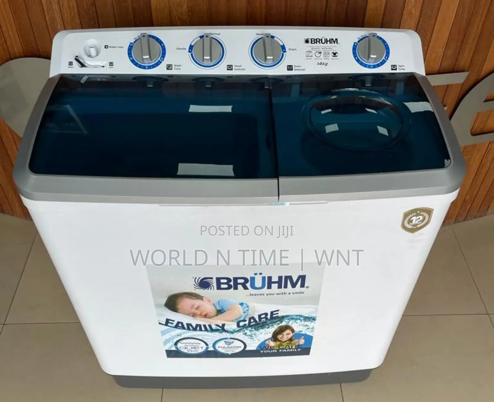 Brühm Twin Tub Semi Automatic Washing Machine BWD-140hw (14kg)