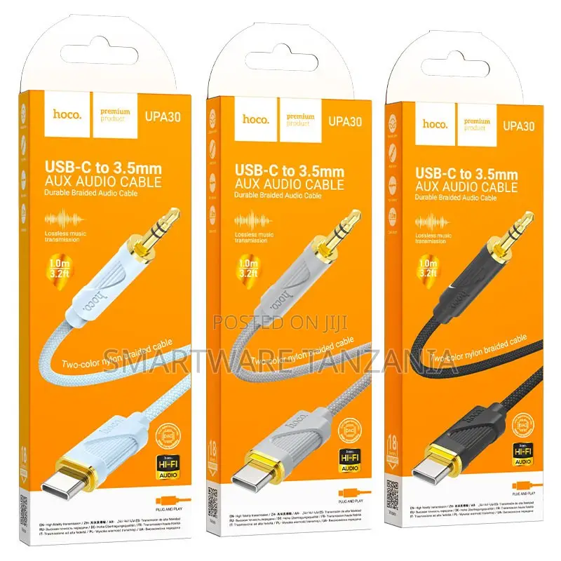 Hoco Upa30 Usb-C to 3.5mm Audio Cable 1m Two-Tone Braided Dac