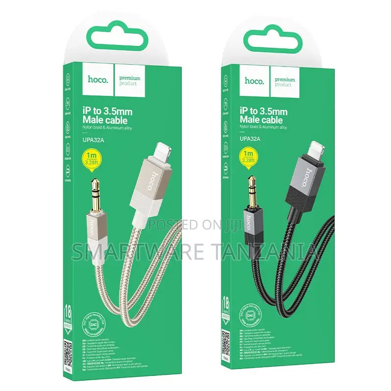 Hoco Upa32a Lightning to 3.5mm Audio Cable 1m Braided Nylon