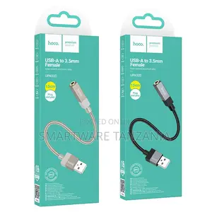 Hoco Upa32d Usb-a to 3.5mm Female Adapter 15cm Braided Audio