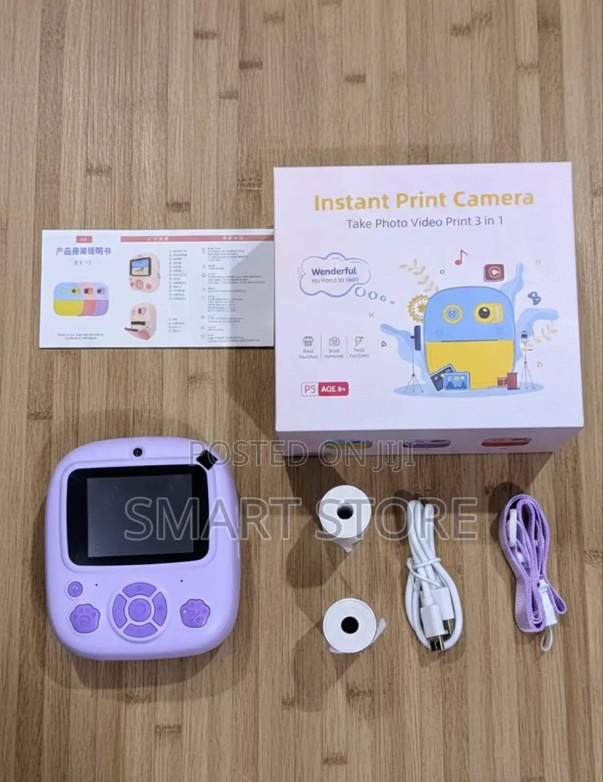 2.4-Inch Kids’ Instant Print Camera (3-in-1) for Children