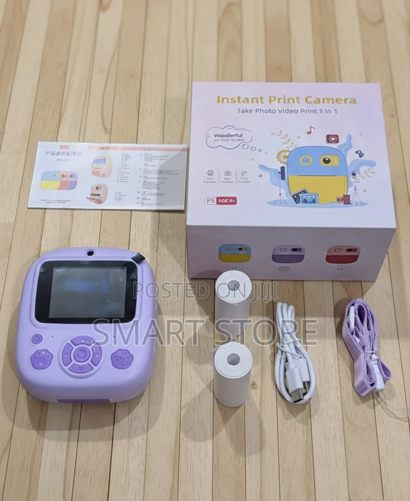 2.4-Inch Kids’ Instant Print Camera (3-in-1) for Children