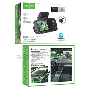 Hoco Dv15 Tri-Channel Dash Cam 2 Inch Display 720p Front Rear