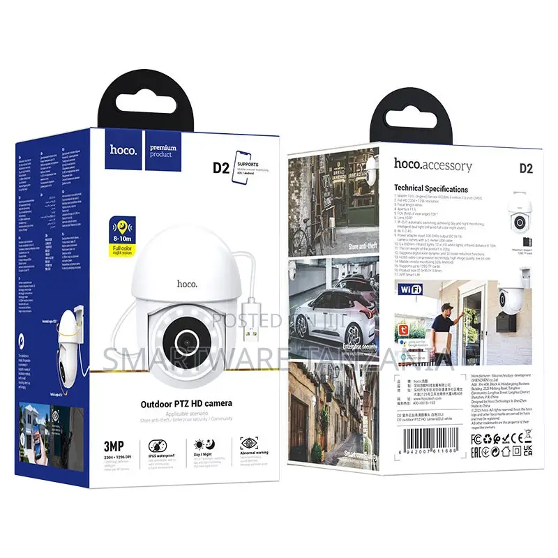 Hoco D2 Outdoor PTZ Camera 3mp Wifi Smart Security Surveillance
