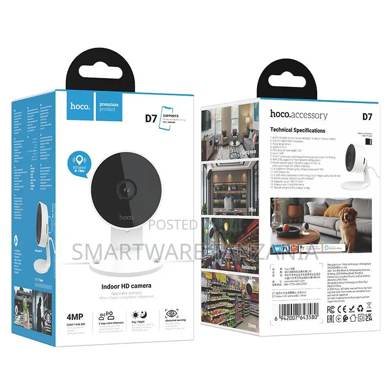 Hoco D7 Indoor Wifi Camera 4mp Ultra Hd Smart Security 