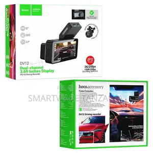 Hoco Dv12 Dual Dash Cam 3.69 Inch Front 720p Rear Camera
