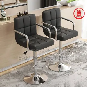 Bar Stool Adjustable Swivel Salon Kitchen Counter Chair Witharmrests