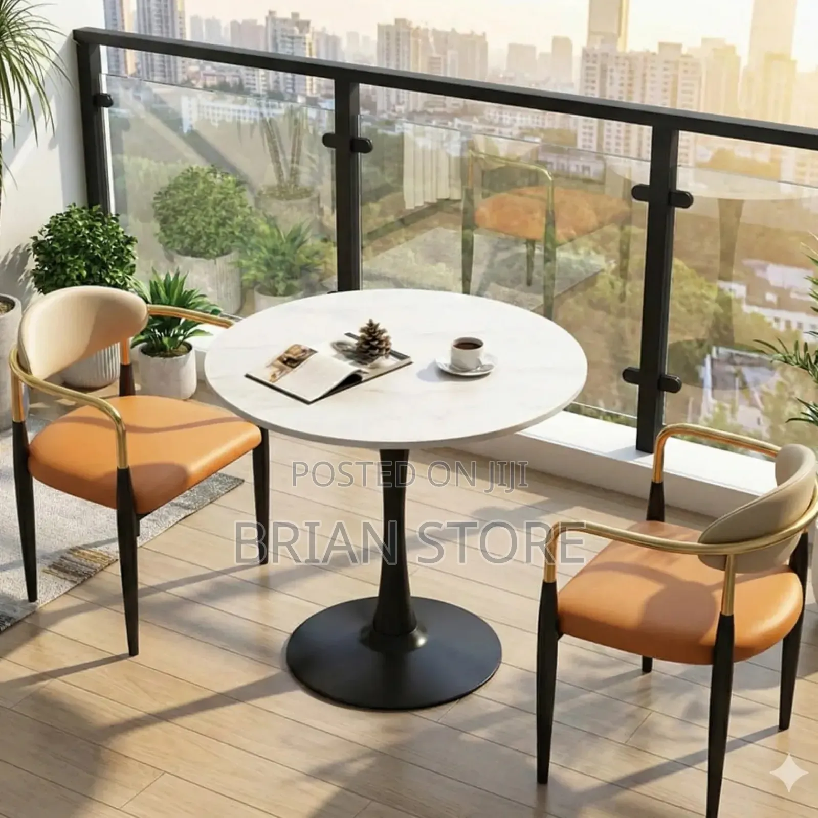 Balcony Set 2 Chairs and 1 Round Table
