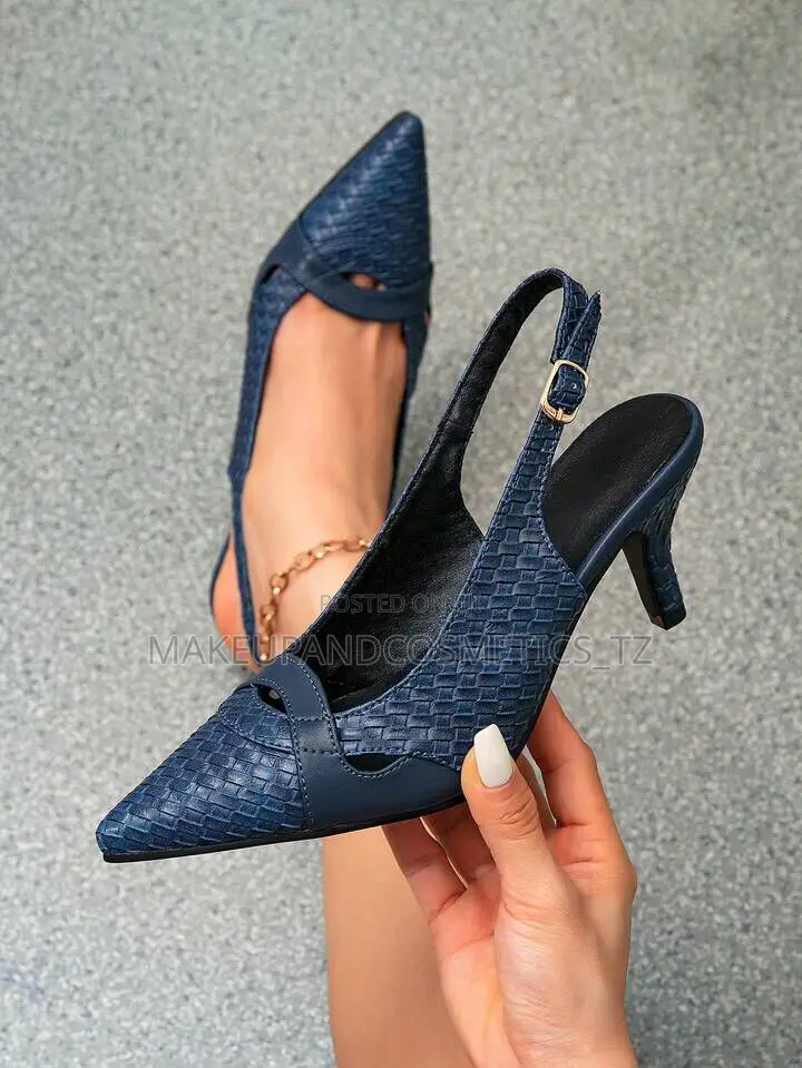 Pair of Blue Woven Heels