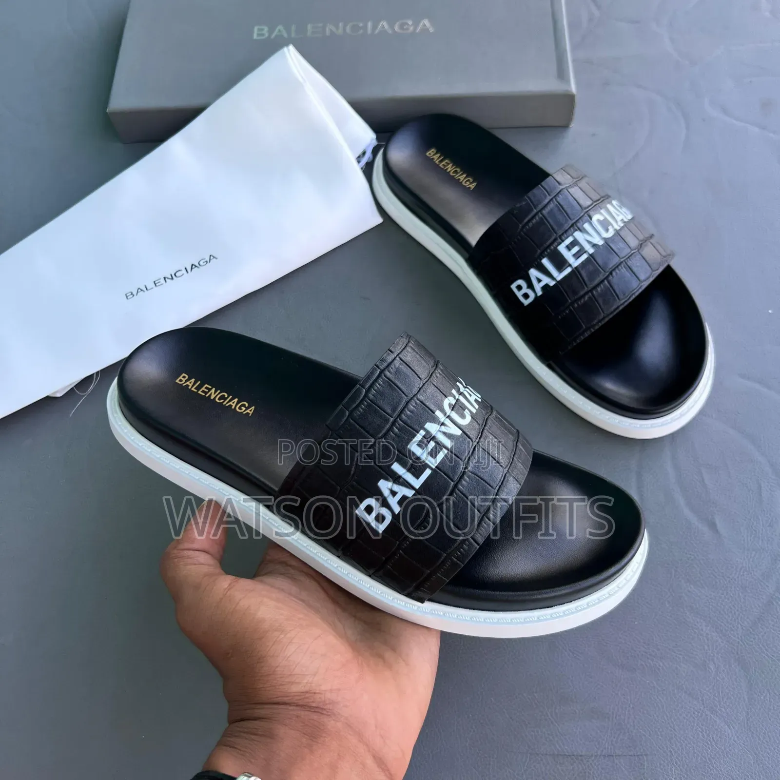 Sendo or Men's Leather Sandals Balenciaga Branded
