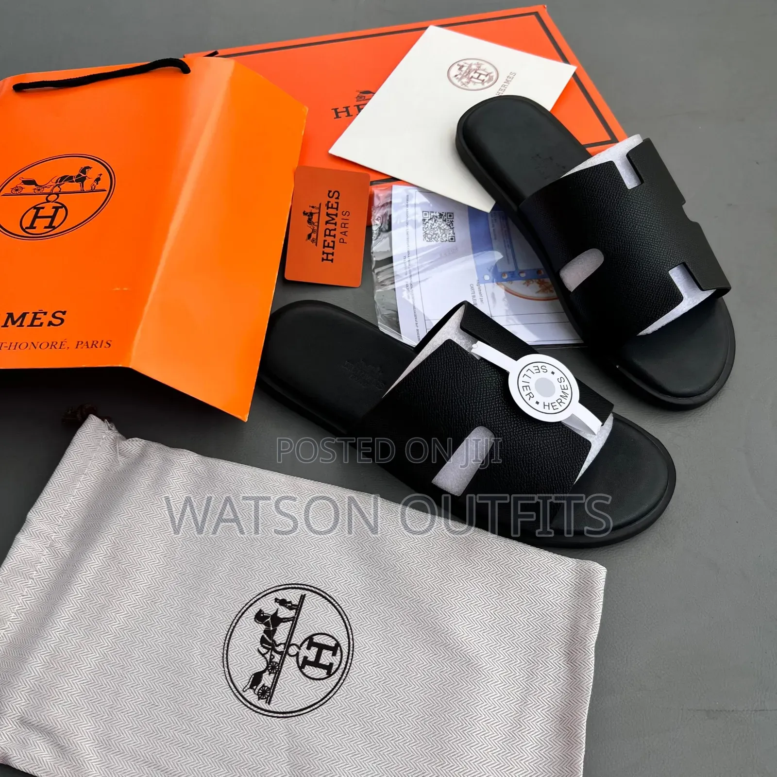 Men's Leather Sandals in Hermes Branded