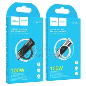 Hoco Ua32 100w Usb-C Male to Female Adapter With Digital Display