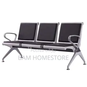Executive 3-Seater Waiting Sofa - Modern Metal Office Reception Chair
