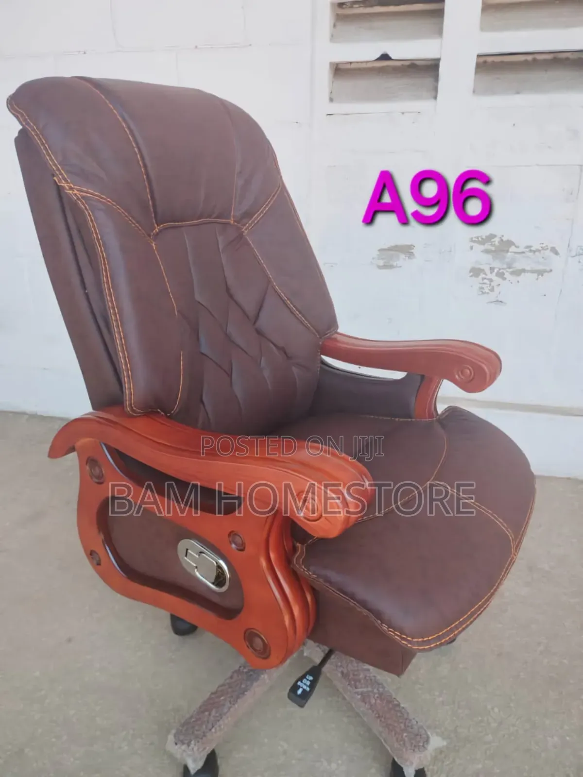 Executive Mid-Back Padded Office Chair Modern Pu Leather Swivel Chair
