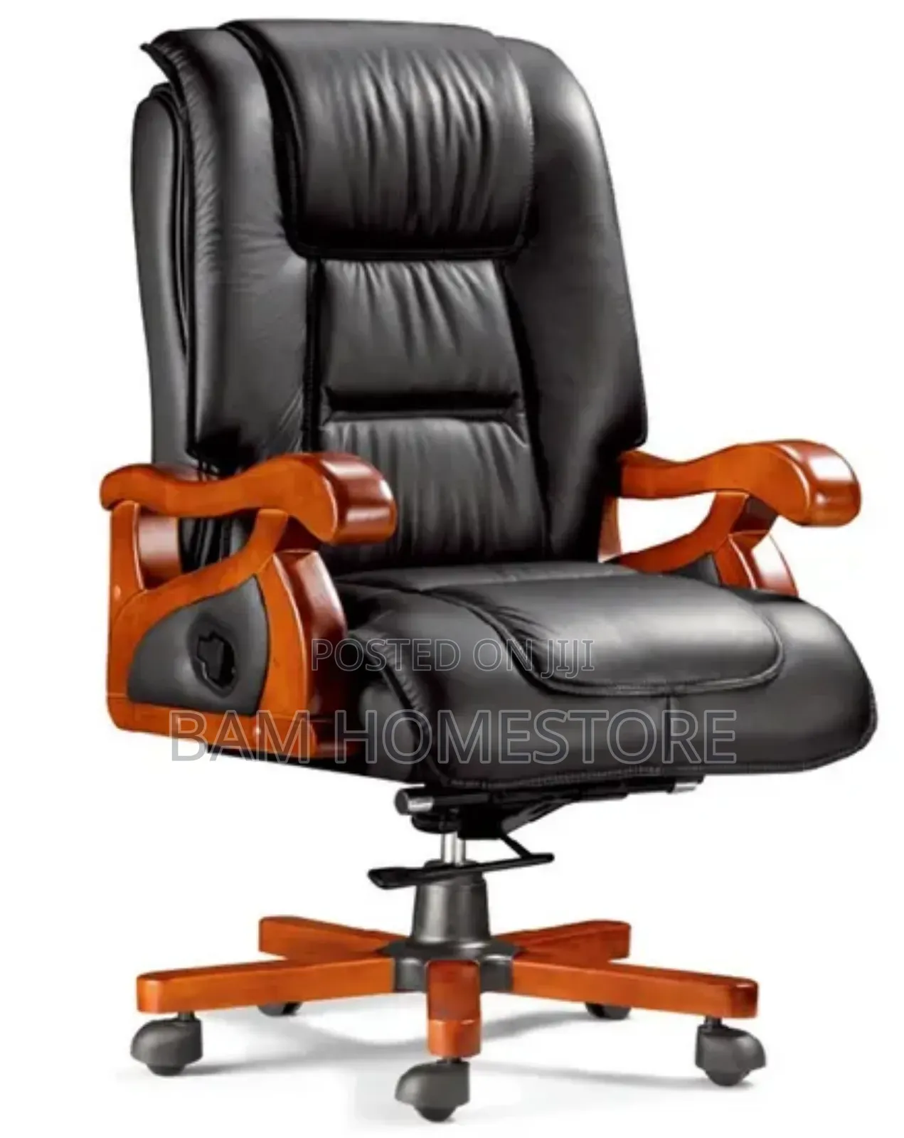 Executive Mid-Back Padded Office Chair Modern Pu Leather Swivel Chair
