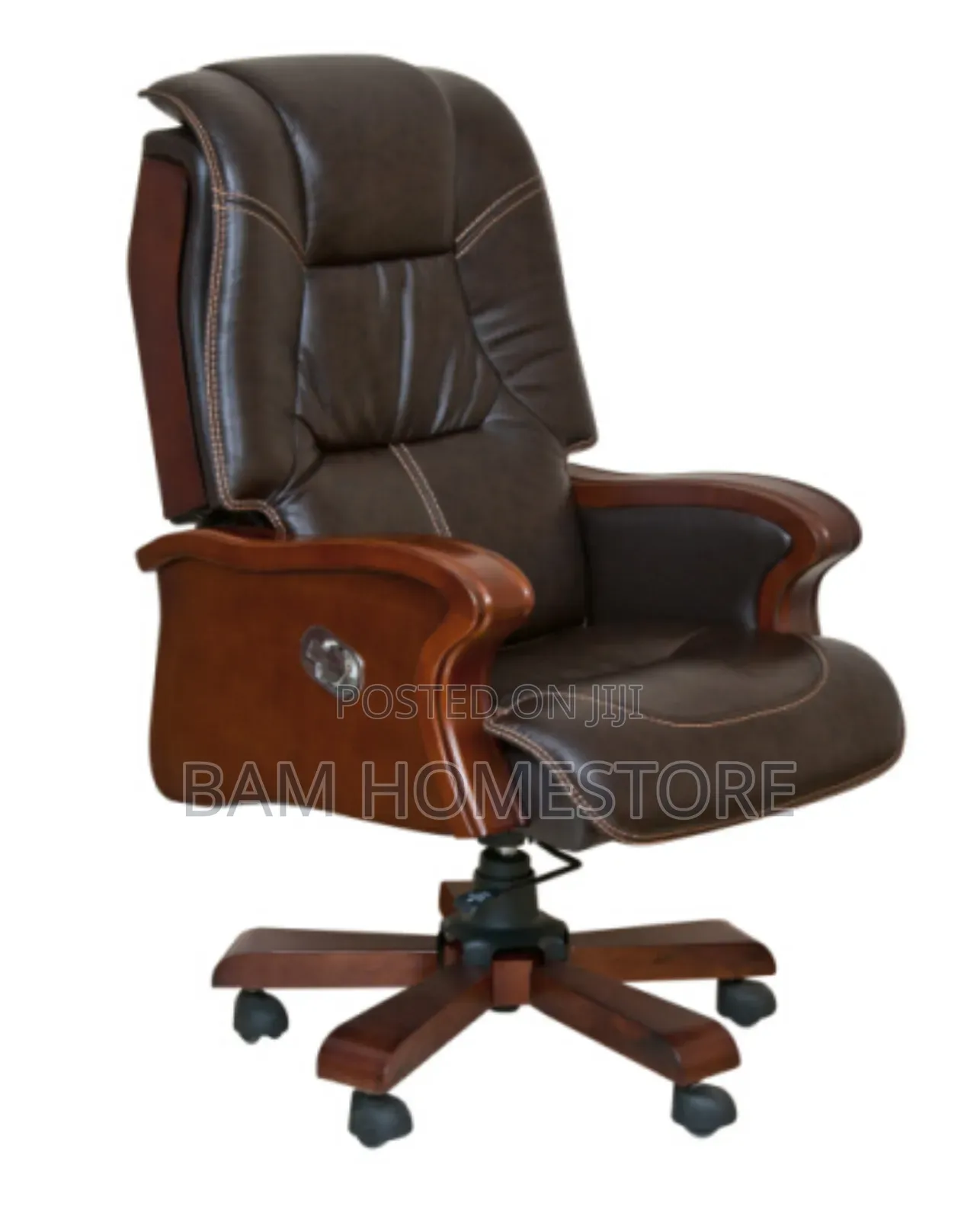 Executive Mid-Back Padded Office Chair Modern Pu Leather Swivel Chair