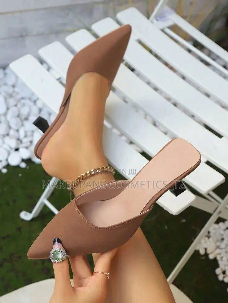 Pair of Brown Satin Pointed