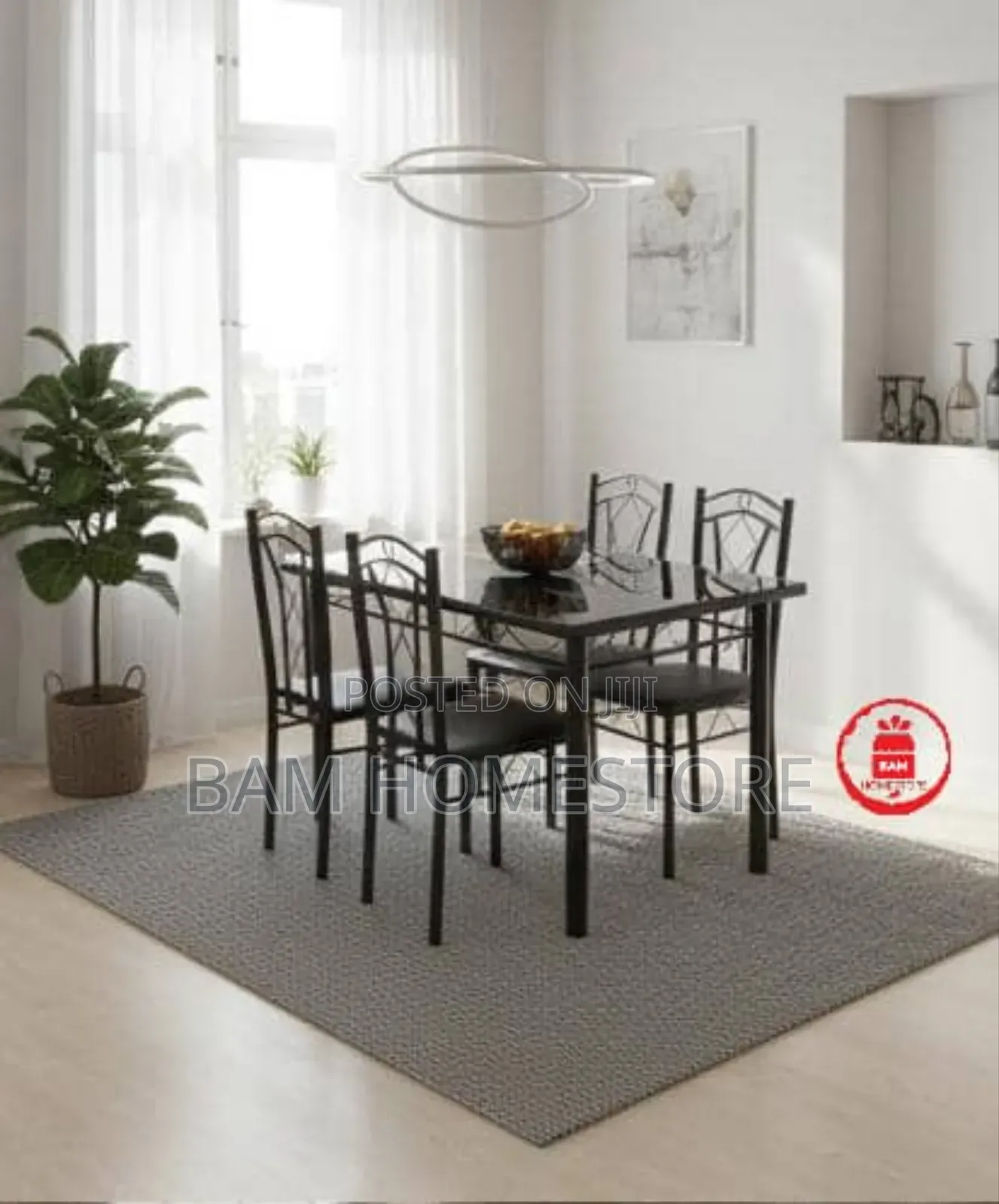 Modern 4-Seater Glass Dining Table - Apartment Set Modela31(4d)