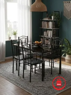 Modern 4-Seater Glass Dining Table - Apartment Set Modela31(4d)