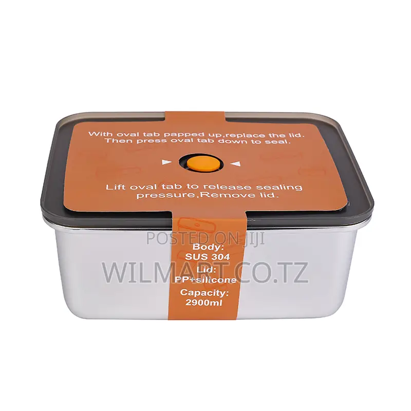 Wilmart Stainless Steel Food Storage 2900ml Eco-Friendly Lunchbox