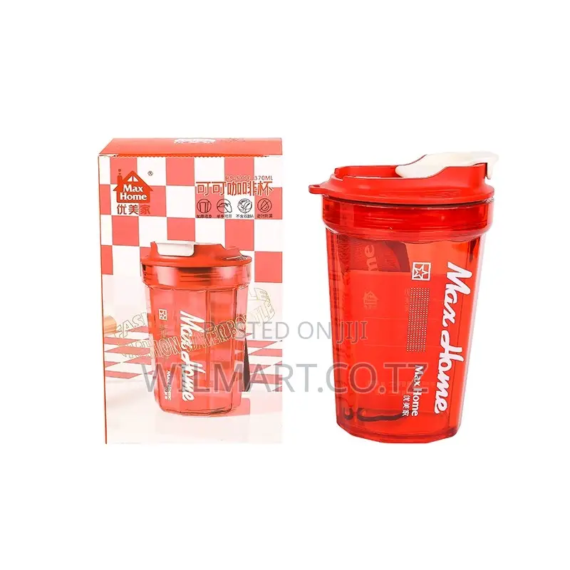 Max Home Sport Bottle 370ml Water Bottle Glass Travel Coffee Mug Plast