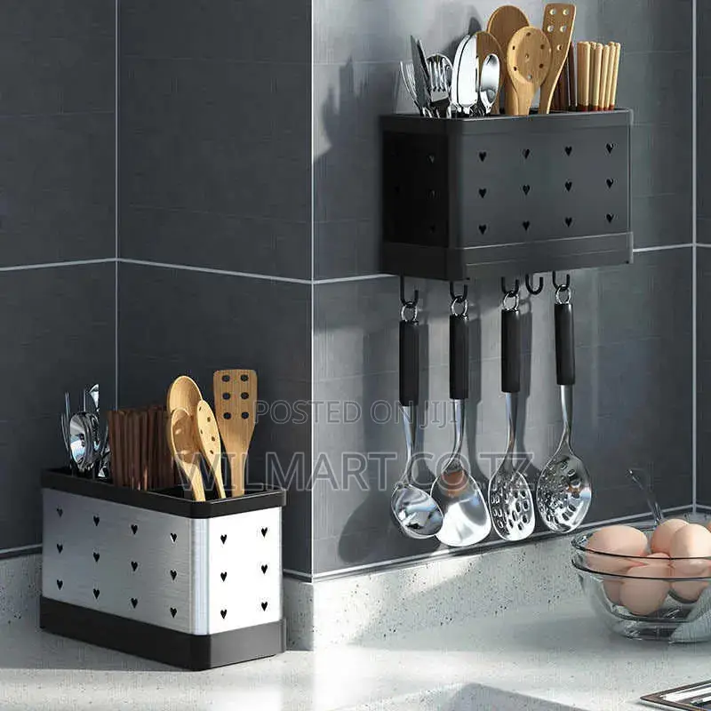 Wilmart Cutlery Set Holder Rack for Kitchen Home Kitchen Wall Mount