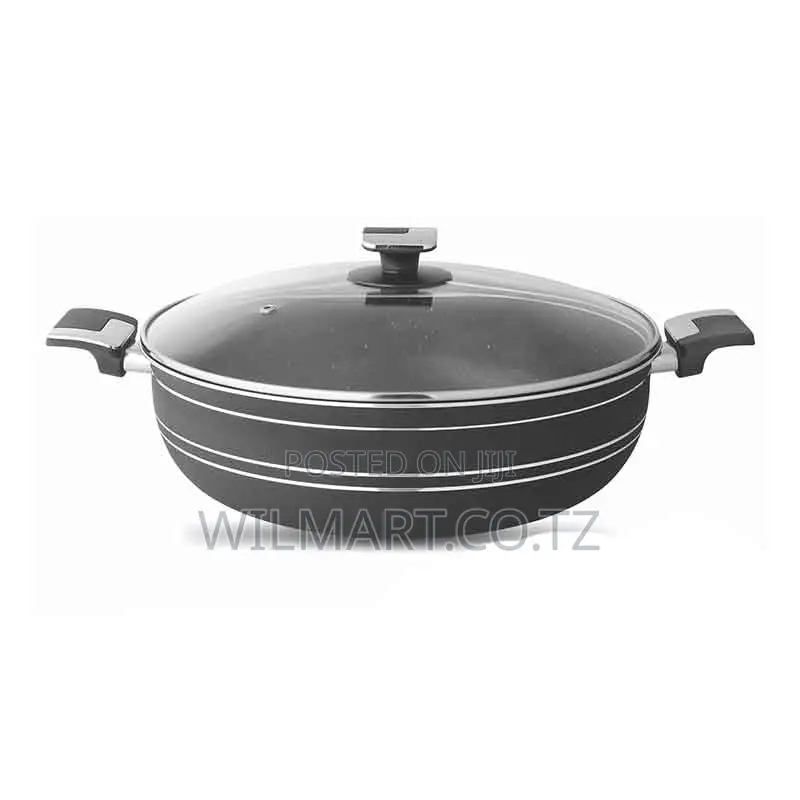 Wilmart Majestic Wok 32cm With Handle Lid Non Stick Marble Coating H