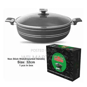 Wilmart Majestic Wok 32cm With Handle Lid Non Stick Marble Coating H