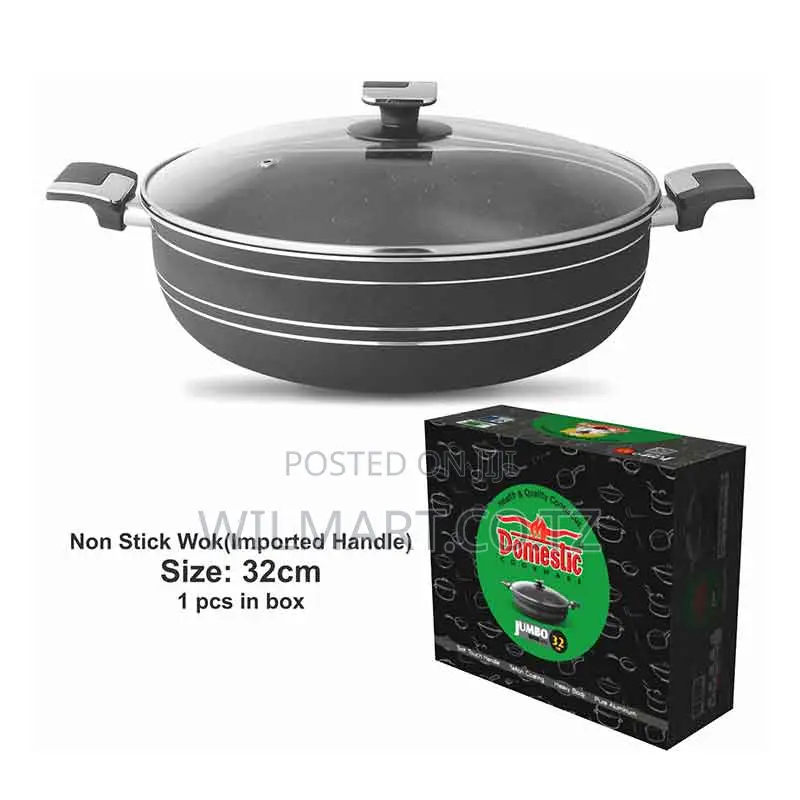 Wilmart Majestic Wok 32cm With Handle Lid Non Stick Marble Coating H