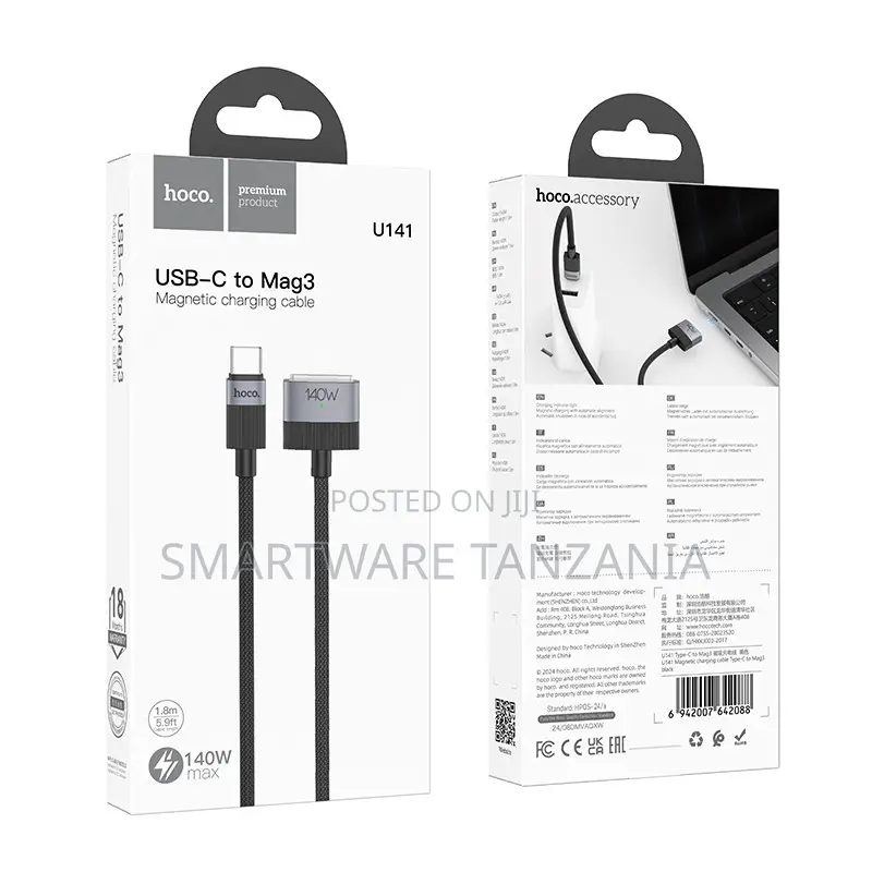 Hoco U141 Usb-c To Mag3 Magnetic Charging Cable 140w Max Fast Charge
