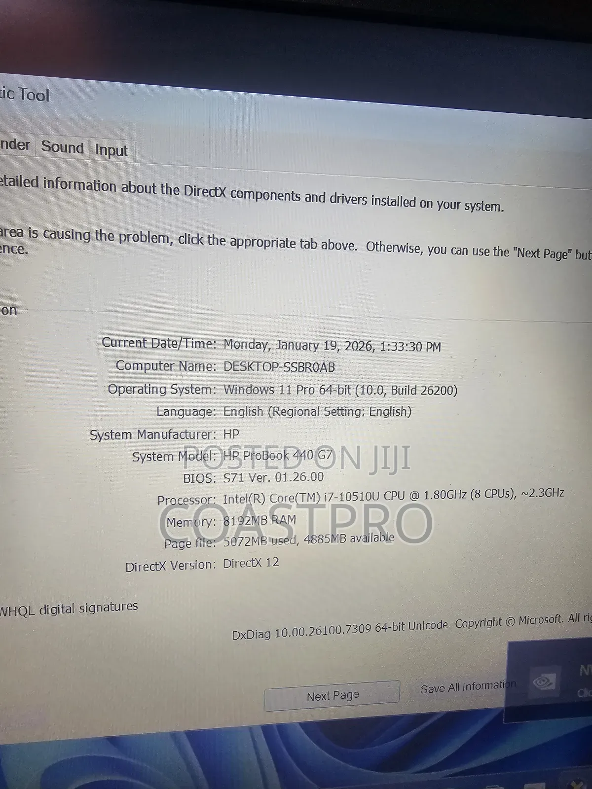 Laptop HP ProBook 440 G7 8GB Intel Core I7 SSD 256GB