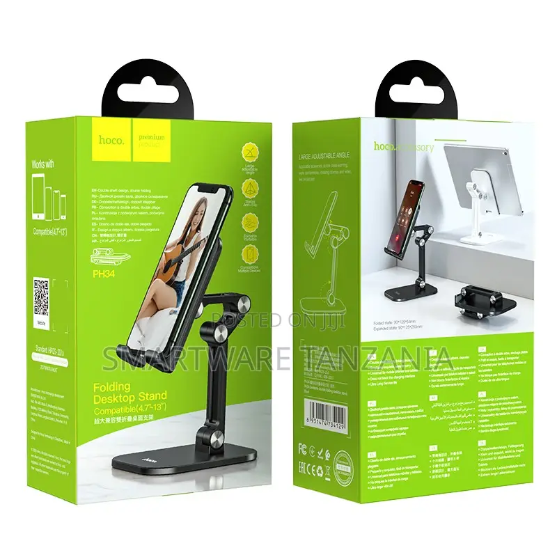 Hoco Ph34 Folding Desktop Stand Compatible 4.7-13in Tablet Phone Black