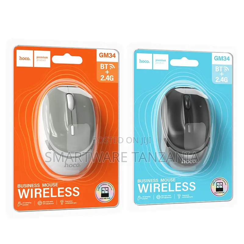 Hoco Gm34 Bt 2.4g Business Mouse Wireless Dual Mode Rechargeable Gray