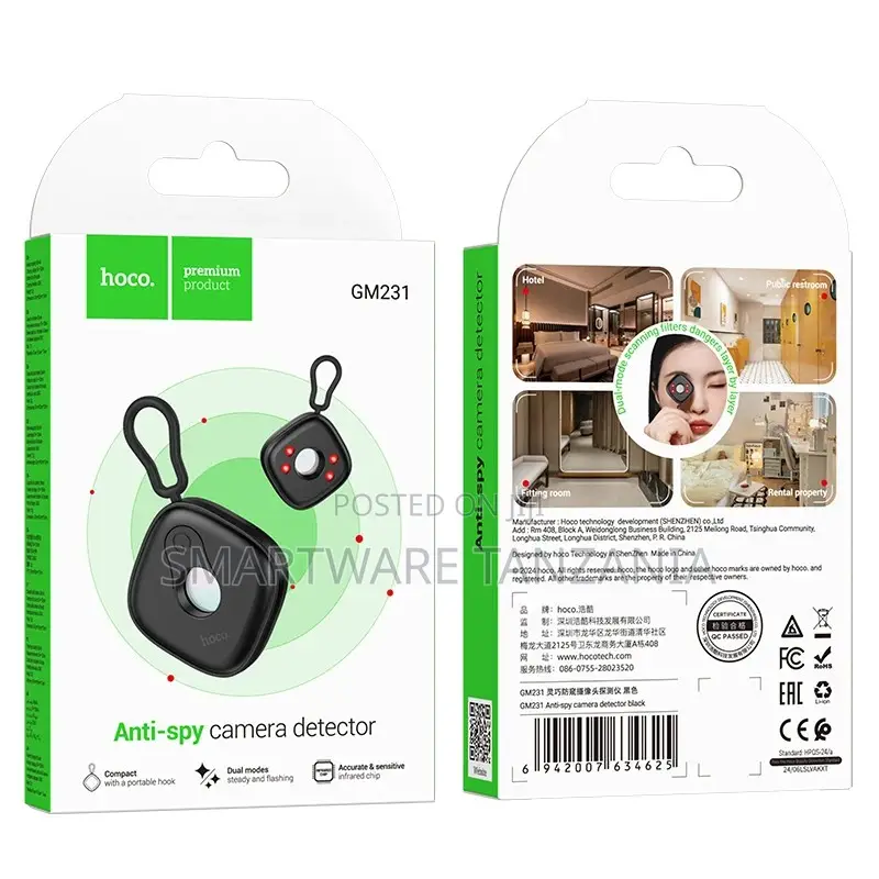 Hoco Gm231 Anti-Spy Camera Detector Dual Modes Infrared Led Detection