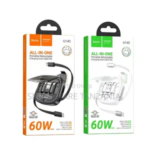 Hoco U140 All-in-One Portable Retractable Charging Cable Set 60w 95cm