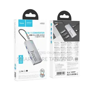 Hoco Hb50 6-in-1 Usb-C to Usb-a 3.0x3 HDTV Pd Converter Hub 18cm Cable