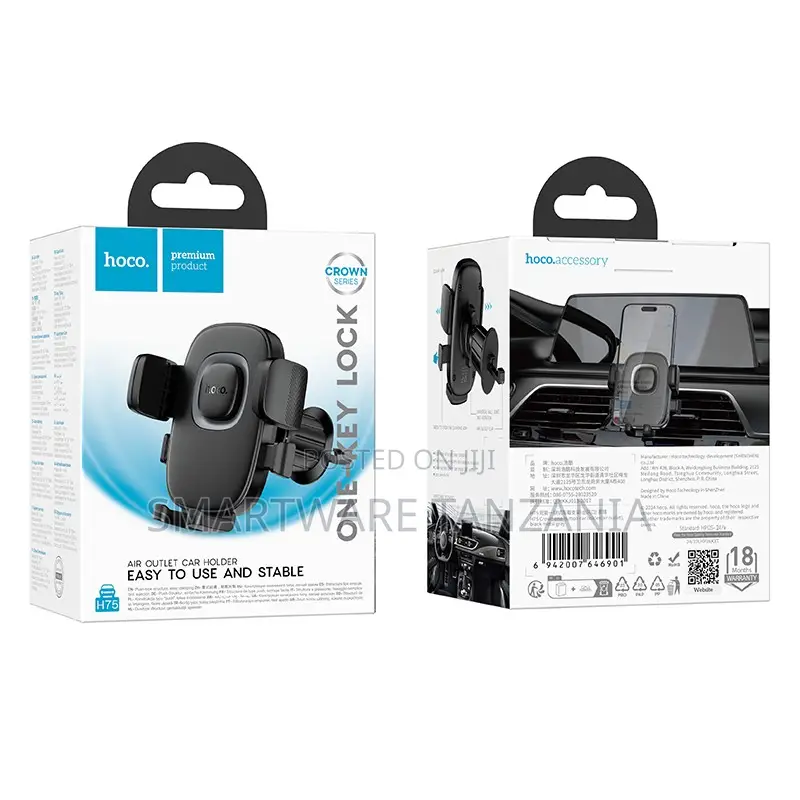 Hoco H75 One Key Lock Car Phone Holder Air Vent Mount Gravity Grip