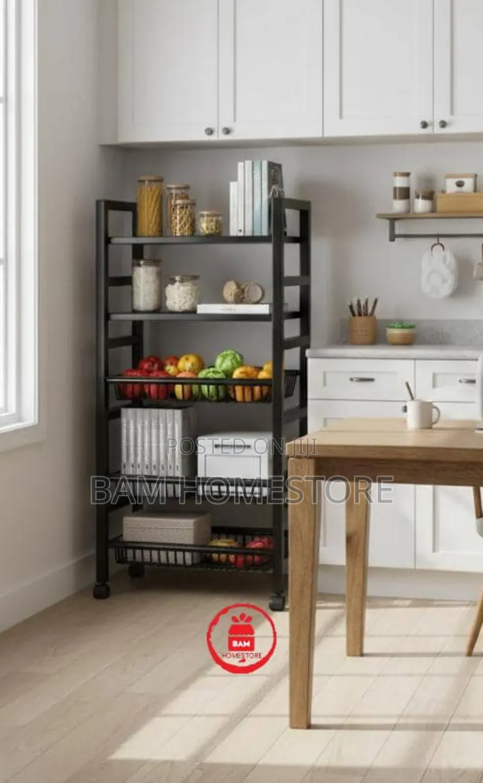 Multipurpose Kitchen Office Rolling Rack 122*50*32cm