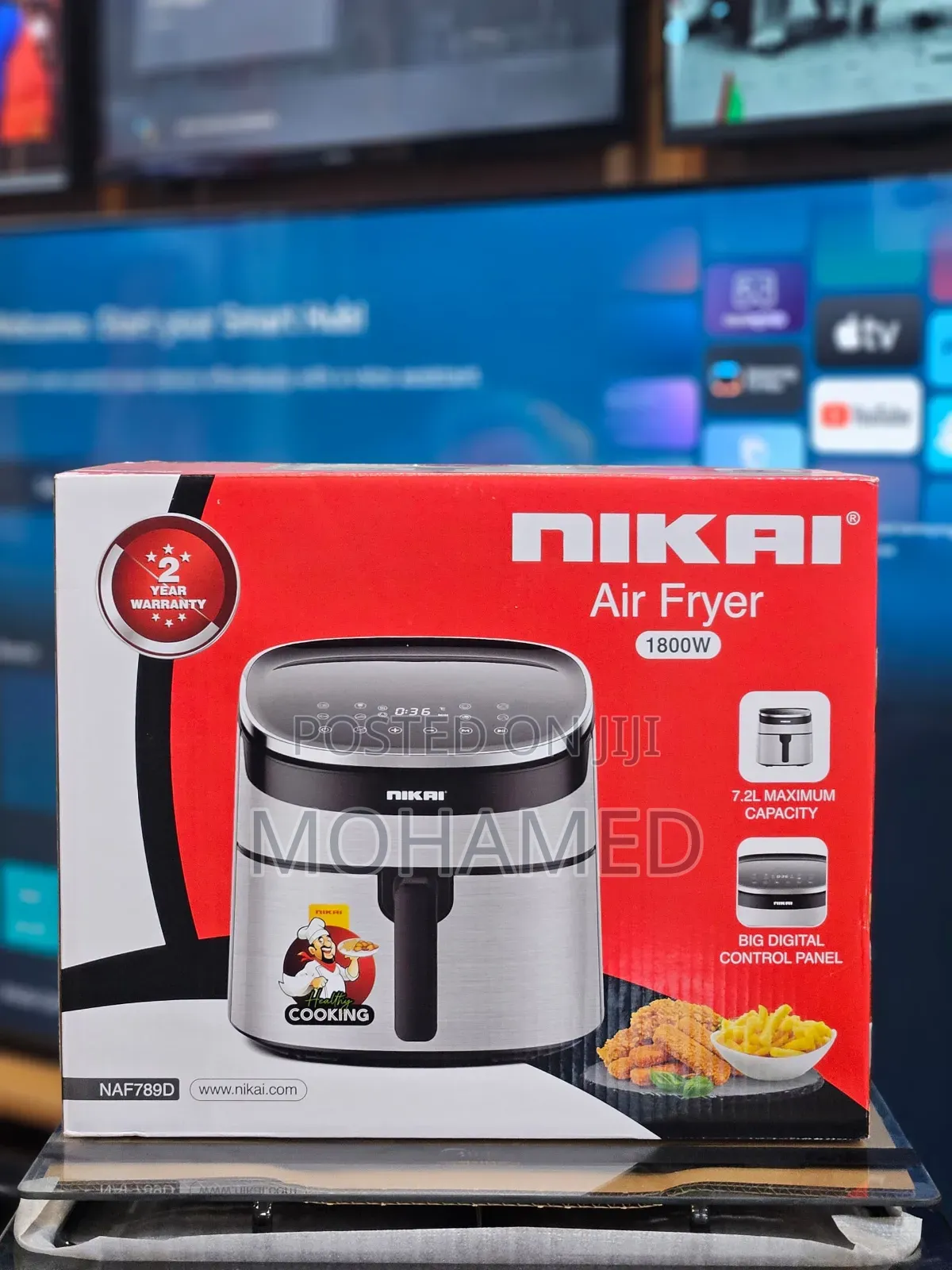 *Nikai Air Fryer* *Naf789d* *7.2l* *Digital Control* *1800w*