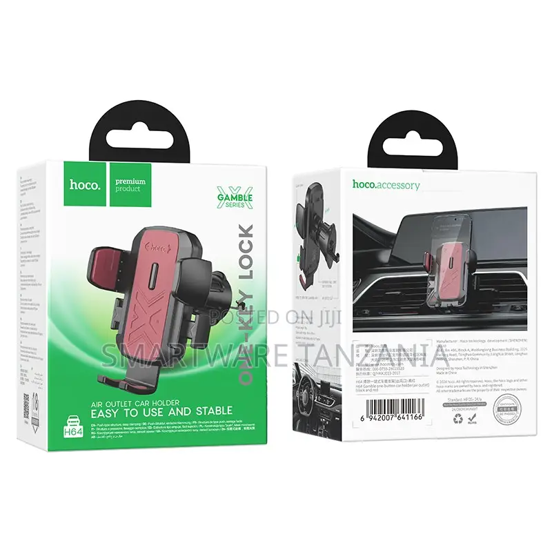 Hoco H64 Gamble Air Outlet Car Holder Easy Use Stable Pink Mount