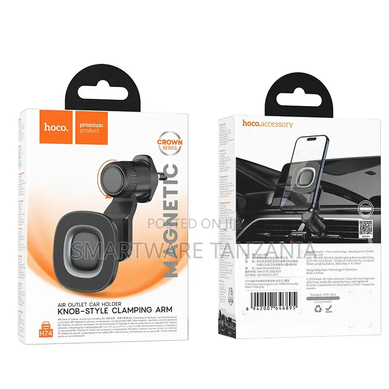 Hoco H74 Crown Magnetic Air Outlet Holder Knob Clamping Arm Mount
