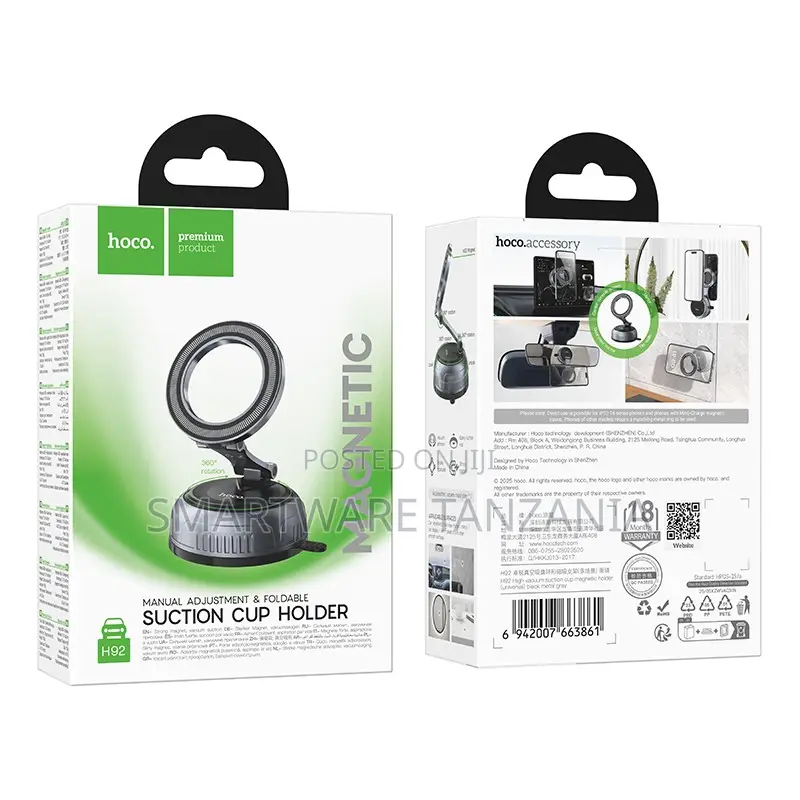 Hoco H92 Magnetic Suction Holder Manual Adjust Foldable Car Mount