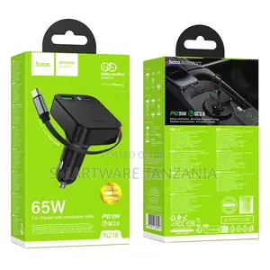 Hoco Nz18 65w Car Charger Retractable Cable Pd 35w Qc3.0 Fast