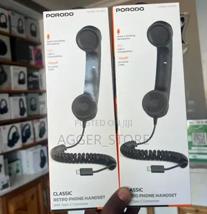 Porodo Classic Retro Phone/Computer Handset With Type-C Connector