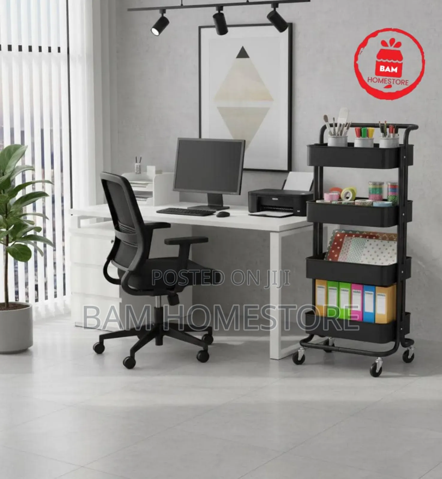 : 4-Tier Multi-Purpose Rolling Storage Trolley