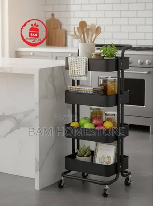: 4-Tier Multi-Purpose Rolling Storage Trolley